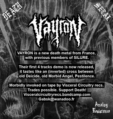 VAYRON (Fra) Demo 2022 tape out now! (Death metal inversion) Vayron_flyer