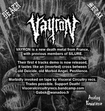 VAYRON (Fra) Demo 2022 tape out now! Vayron_flyer